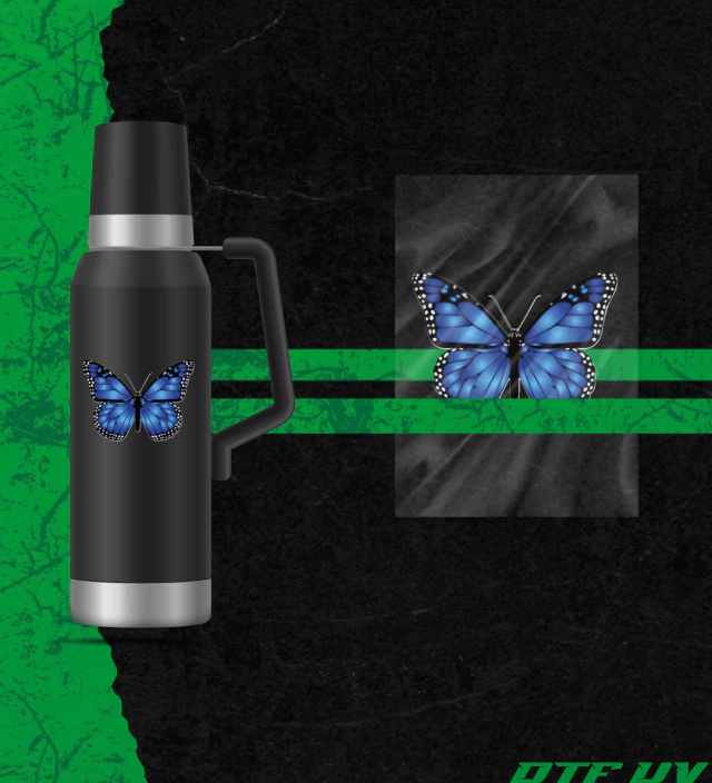Mariposa Azul DTF UV